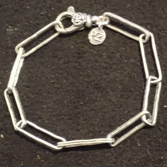 Paz Creations Sterling Silver Paper Clip Style Bracelet - Picture 1 of 6